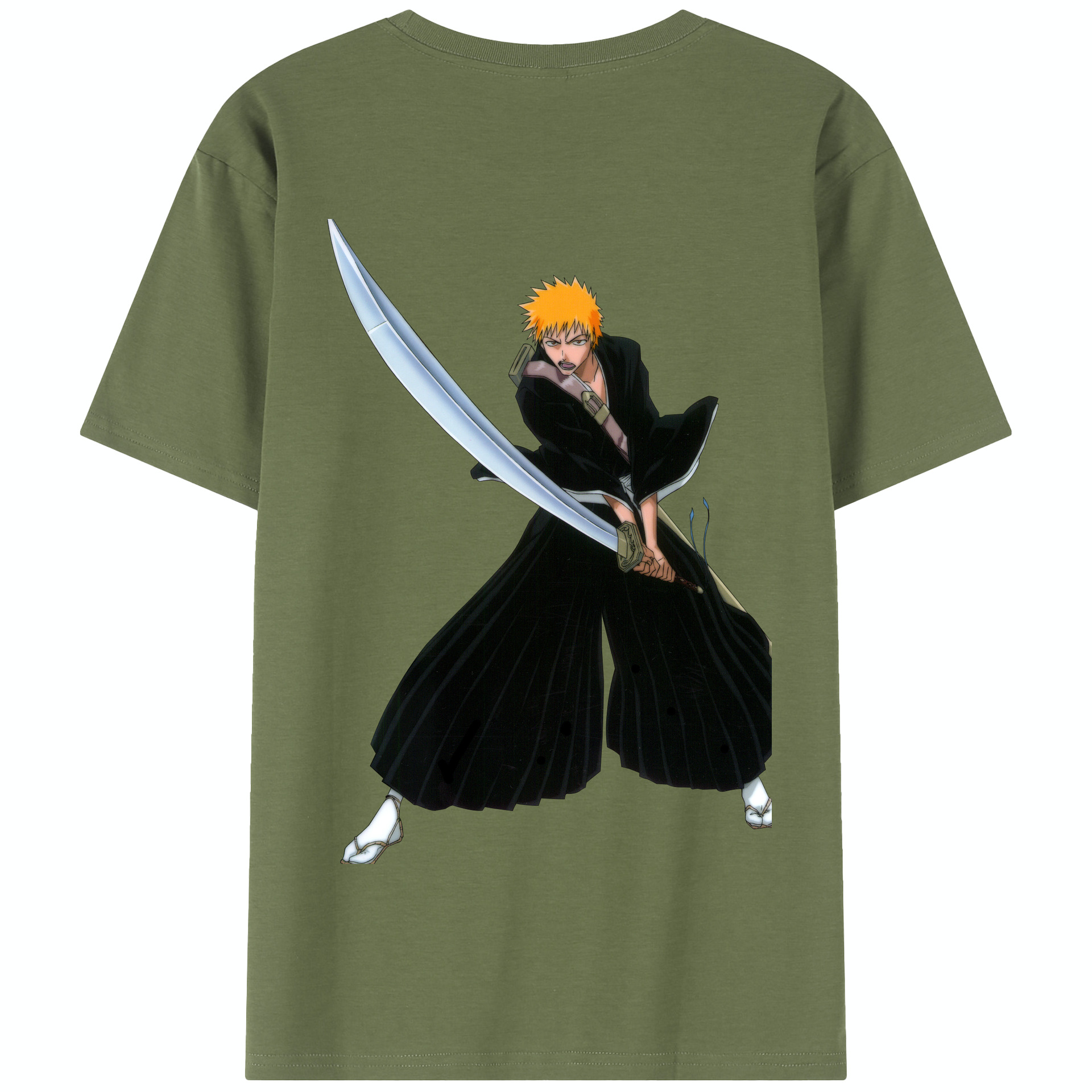 （画像用） ブリーチ 黒崎一護（くろさき いちご）BLEACH Kurosaki Ichigo 綿100％半袖Tシャツ（背面プリント）